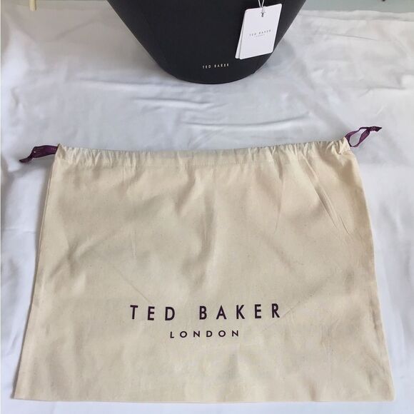 TED BAKER Saffet Oversized Bucket Tote Bag Black Leather New With Tag Oversized - Picture 15 of 15